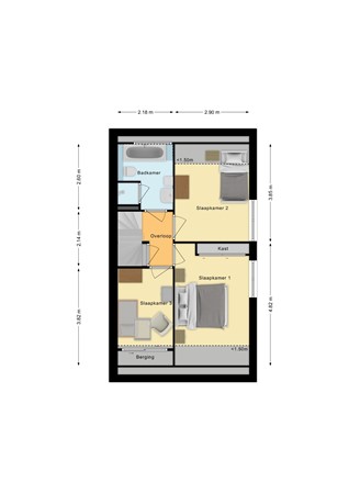 Plattegrond - Lindenlaan 32, 7681 RE Vroomshoop - Eerste verdieping.jpg